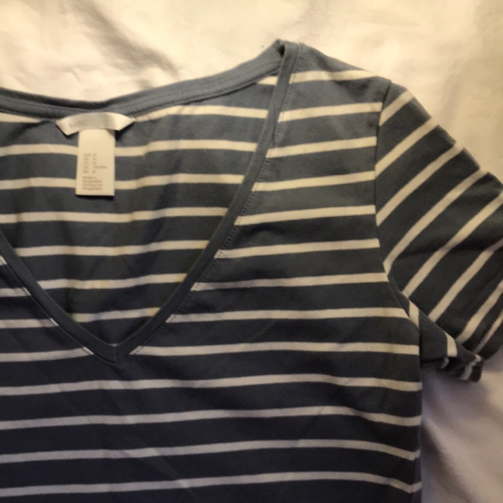 (M) T-shirt dress blue and white stripes - Picture 2 of 3